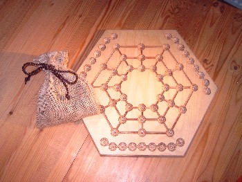 Spielbrett, Kugeln im Sack