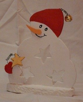 Schneemann mit Teelicht